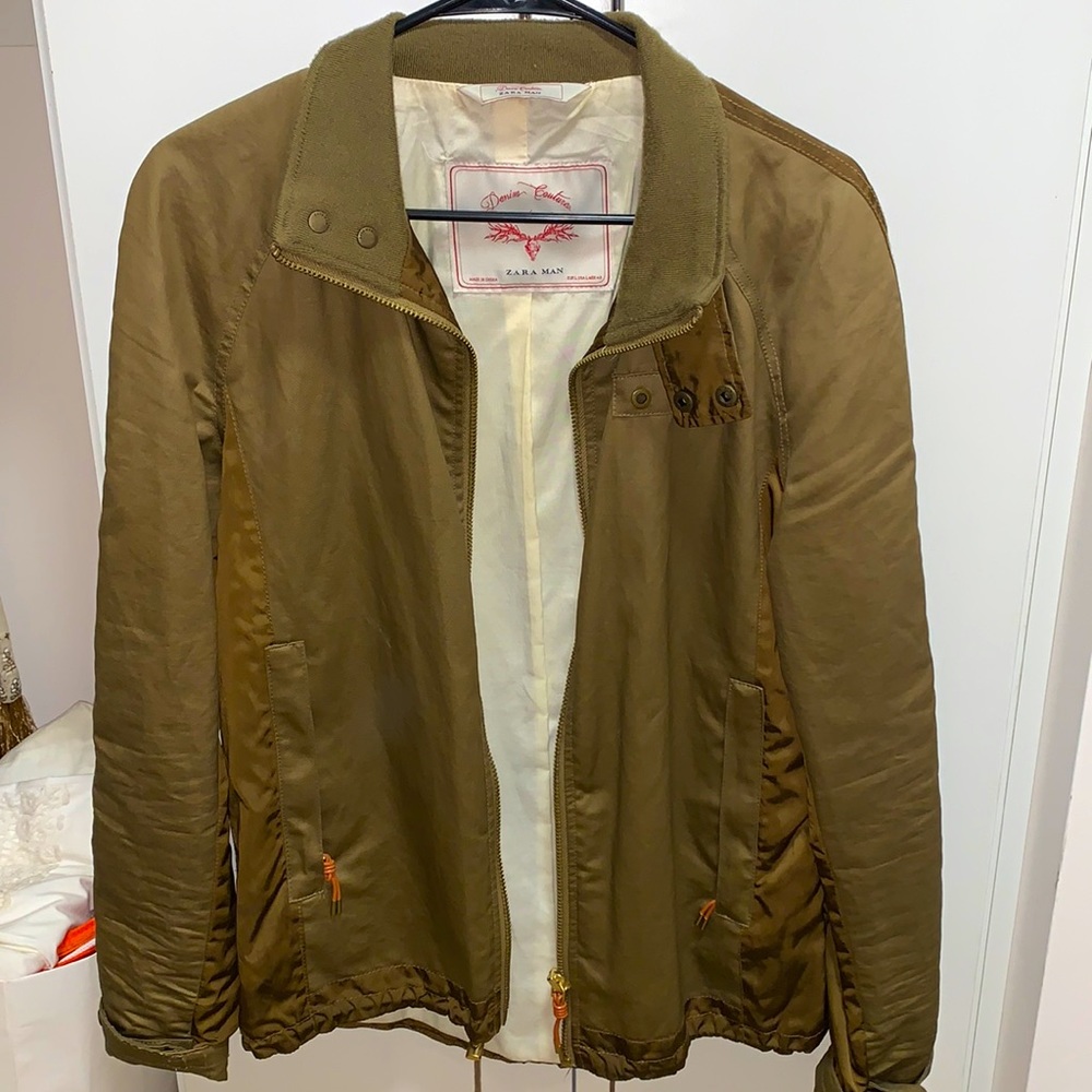 Olive green Zara mens jacket